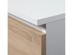 Guarda-Roupa Moderno Branco/Sonoma com 2 Portas e 2 Gavetas - 90x180x51 cm