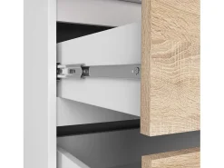 Guarda-Roupa Moderno Branco/Sonoma com 2 Portas e 2 Gavetas - 90x180x51 cm