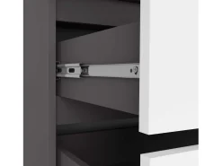Guarda-roupa Moderno S90 2 Portas 2 Gavetas Grafite/Branco 90x180x51cm