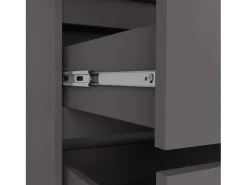 Guarda-roupa Moderno S90 com 2 Portas e 2 Gavetas - Grafite Cinza, 90cm