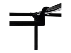 Guarda-roupa móvel preto 173x36x108 cm com 6 prateleiras, barra para pendurar e 8 cabides laterais – economia de espaço