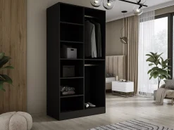 Guarda-roupa: Preto Grafite, 100 x 200 x 51 cm