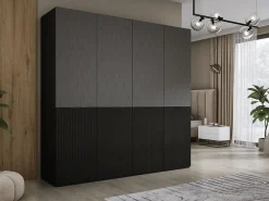 Guarda-roupa: Preto Grafite, 200 x 200 x 51 cm
