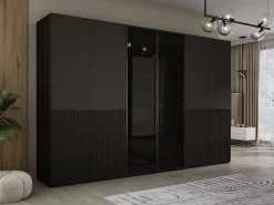 Guarda-roupa: Preto Grafite / Vidro Antisol, 300 x 200 x 51 cm