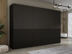 Guarda-roupa: Preto Grafite, 300 x 200 x 51 cm