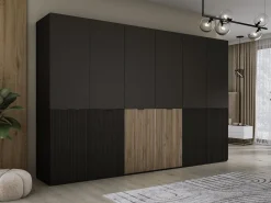 Guarda-roupa: Preto Grafite / Carvalho Wotan, 300 x 200 x 51 cm