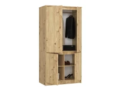 Guarda-Roupa S90 4 Portas Carvalho Artesanal Montagem Simples