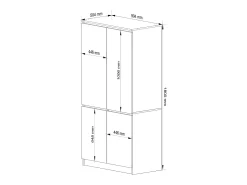 Guarda-roupa Sonoma S90 4 Portas - 90x180x51 cm, Madeira Laminada, Auto Montagem