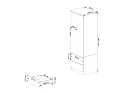 Guarda-Roupa Star S60 2 Portas 2 Gavetas Branco / Carvalho Sonoma