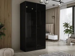 Guarda-roupa: Vidro preto grafite / antirreflexo, 100 x 200 x 51 cm