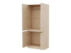 Guarda-roupa 70x40x170 cm - 4 portas - com haste para pendurar roupas - Natural