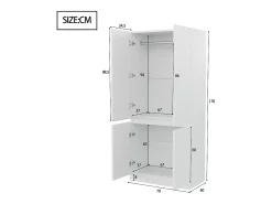 Guarda-roupa 70x40x170 cm - 4 portas - com haste para pendurar roupas - Branco