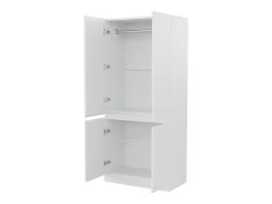 Guarda-roupa 70x40x170 cm - 4 portas - com haste para pendurar roupas - Branco