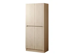 Guarda-roupa 70x40x170 cm - com 4 portas - com compartimentos de armazenamento - Natural