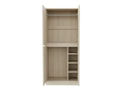 Guarda-roupa 70x40x170 cm - com 4 portas - com compartimentos de armazenamento - Natural