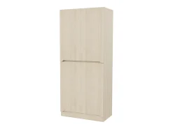 Guarda-roupa 70x40x170 cm - com 4 portas - com compartimentos de armazenamento - Natural