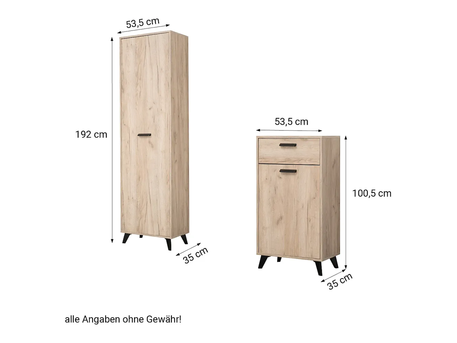 Guarda-roupa 53,5x192x35 cm Carvalho cinza, conjunto de 5 peças para hall