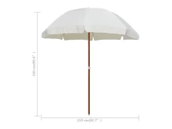 Guarda-sol com mastro de aço 240 cm cor areia 02_0008101