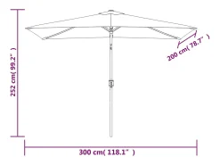 Guarda-sol com mastro de metal 300 x 200 cm preto 02_0008134