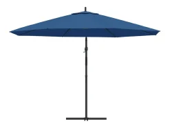 Guarda-sol de braço articulado com mastro de alumínio azul de 350 cm 02_0008481