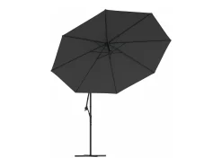 Guarda-sol de braço articulado com mastro de alumínio preto de 350 cm 02_0008482