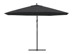 Guarda-sol de braço articulado com mastro de alumínio preto de 350 cm 02_0008482