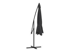 Guarda-sol de braço articulado com mastro de alumínio preto de 350 cm 02_0008482