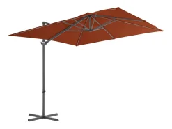 Guarda-sol de braço articulado com mastro de aço 250 x 250 cm laranja 02_0008477