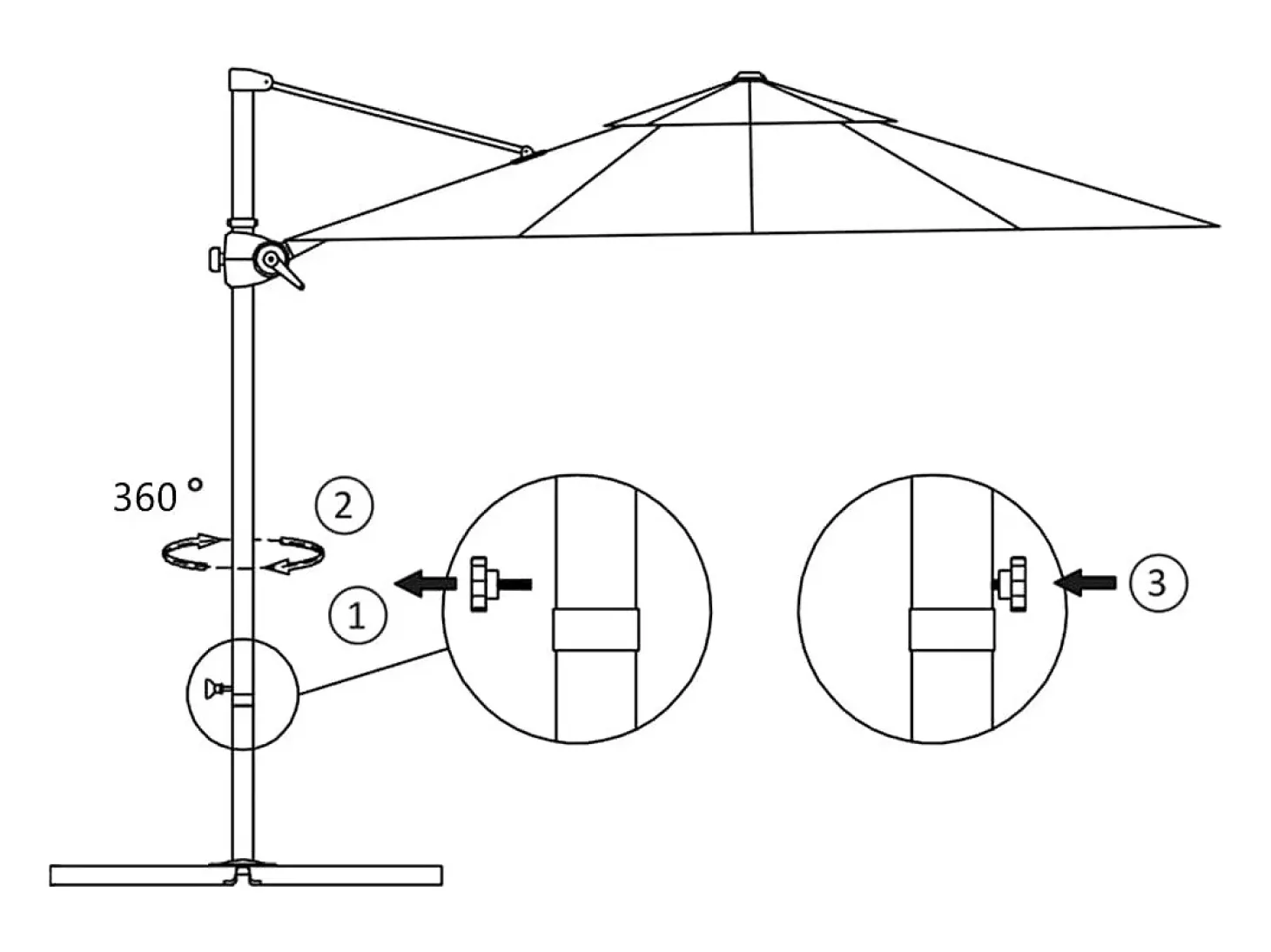 Guarda-sol de braço articulado com mastro de aço 250 x 250 cm laranja 02_0008477