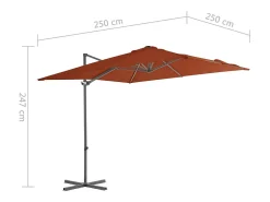 Guarda-sol de braço articulado com mastro de aço 250 x 250 cm laranja 02_0008477