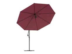 Guarda-sol de braço articulado com luzes LED vermelho-bordô 350 cm 02_0008458