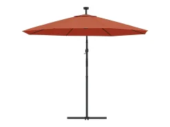 Guarda-sol de braço lateral com iluminação LED e mastro de aço 300 cm de diâmetro laranja 02_0008580