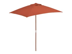 Guarda-sol de exterior com mastro de madeira 150 x 200 cm laranja 02_0008243