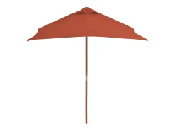 Guarda-sol de exterior com mastro de madeira 150 x 200 cm laranja 02_0008243