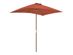 Guarda-sol de exterior com mastro de madeira 150 x 200 cm laranja 02_0008243