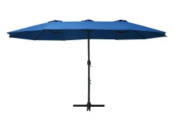Guarda-sol de exterior com mastro de alumínio 460 x 270 cm azul 02_0008295