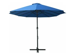 Guarda-sol de exterior com mastro de alumínio 460 x 270 cm azul 02_0008295