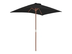 Guarda-sol de exterior com mastro de madeira 150 x 200 cm preto 02_0008257