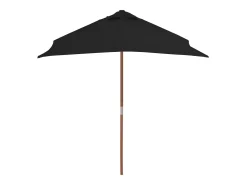 Guarda-sol de exterior com mastro de madeira 150 x 200 cm preto 02_0008257