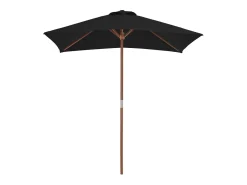 Guarda-sol de exterior com mastro de madeira 150 x 200 cm preto 02_0008257
