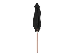 Guarda-sol de exterior com mastro de madeira 150 x 200 cm preto 02_0008257