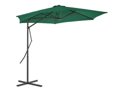 Guarda-sol de exterior com mastro de aço de 300 cm verde 02_0008196
