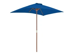 Guarda-sol de exterior com mastro de madeira 150 x 200 cm azul 02_0008254