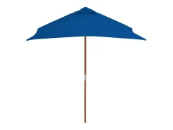 Guarda-sol de exterior com mastro de madeira 150 x 200 cm azul 02_0008254