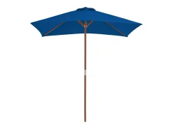 Guarda-sol de exterior com mastro de madeira 150 x 200 cm azul 02_0008254