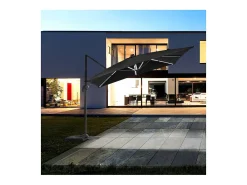 Guarda-sol de jardim Alu "Sun 4 Luxe" com LEDs deportados - Retângulo - 3 x 4 m - Balastro incluído