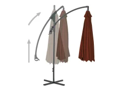 Guarda-sol de jardim com braço articulado e mastro de aço 250 x 250 cm terracota 02_0008466