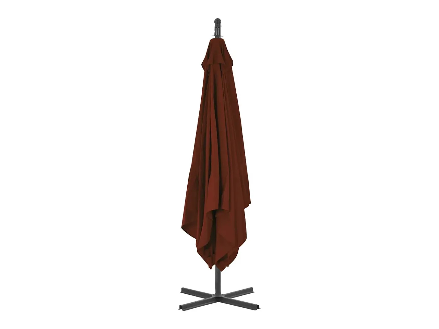 Guarda-sol de jardim com braço articulado e mastro de aço 250 x 250 cm terracota 02_0008466