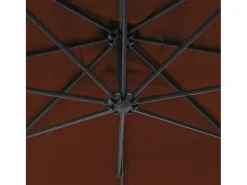 Guarda-sol de jardim com braço articulado e mastro de aço 250 x 250 cm terracota 02_0008466
