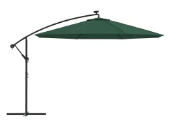 Guarda-sol de jardim com base em balanço e mastro de metal 350 cm verde 02_0008656
